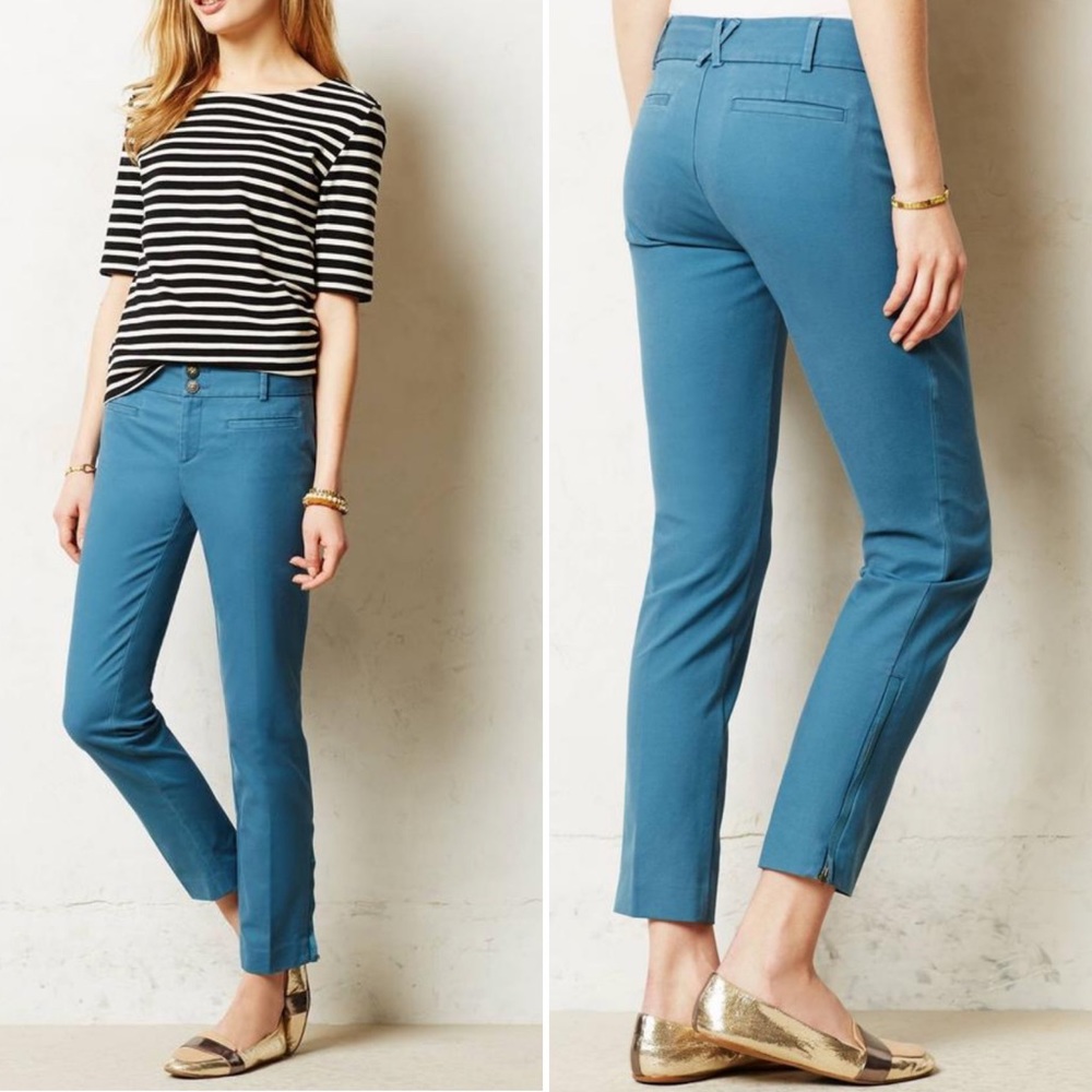 Anthropologie Blue Ankle Pants